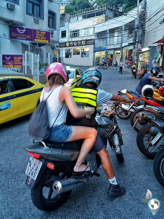 Mototaxi in der Favela Vidigal